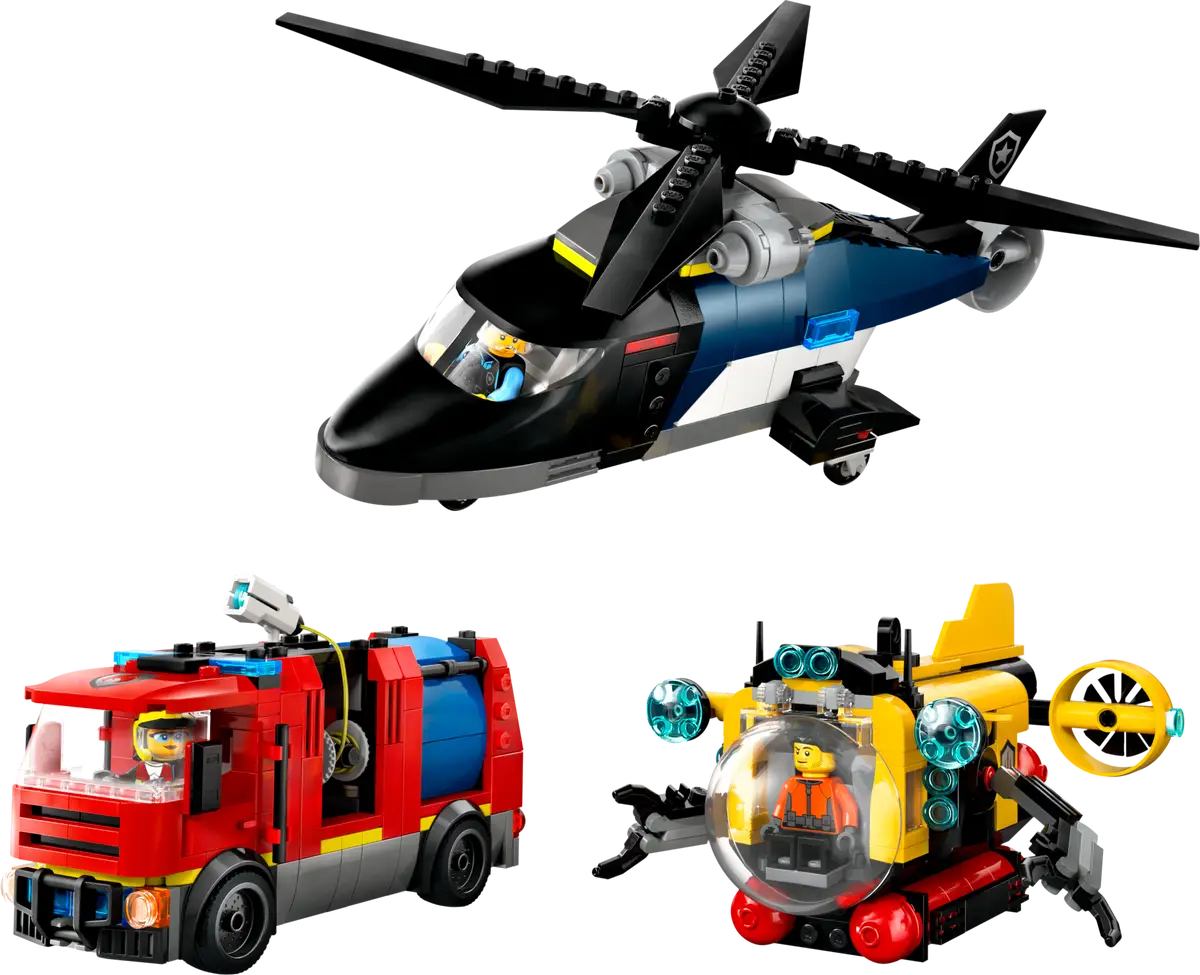 Lego City - Helicopter, Fire Truck & Submarine Remix