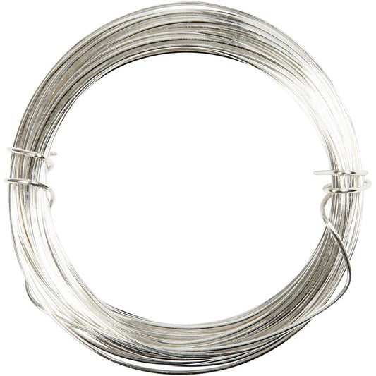 Silver-plated Wire, thickness 0.4 mm, 20 m, silver