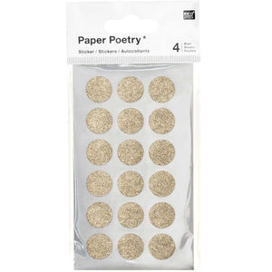 Paper Poetry sticker circles glitter gold 4 sheets