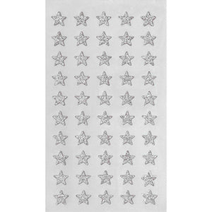 Sticker Glitter Stars Silver - 4 sheets