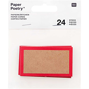 Paper Cards - Kraft Red (24 Pieces)