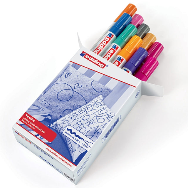 Edding 4500 Textile Markers - Assorted Box (10 Pack)