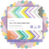 Dovecraft 12 x 12 Coloured Paper Pack - Pastel Edition (48 Sheets)