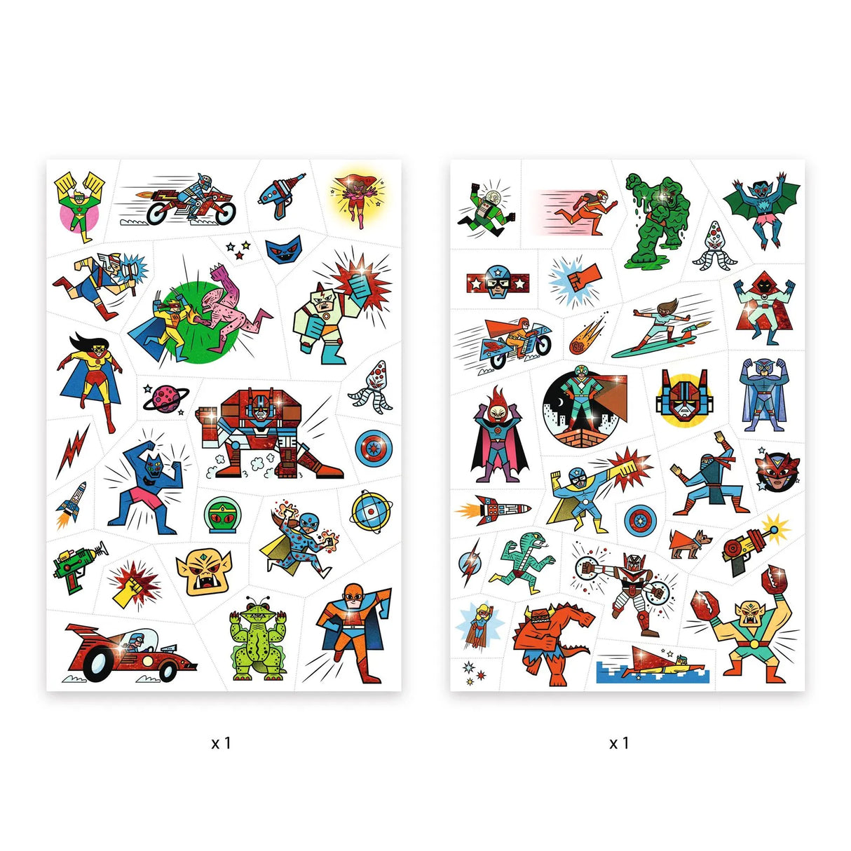 Djeco Temporary Tattoos - Heroes vs Villains
