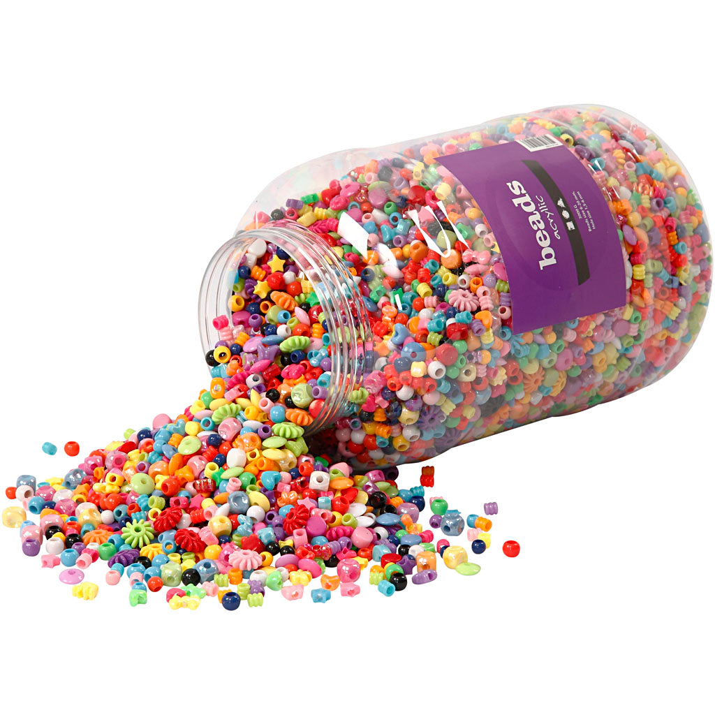 Bucket of Plastic Beads