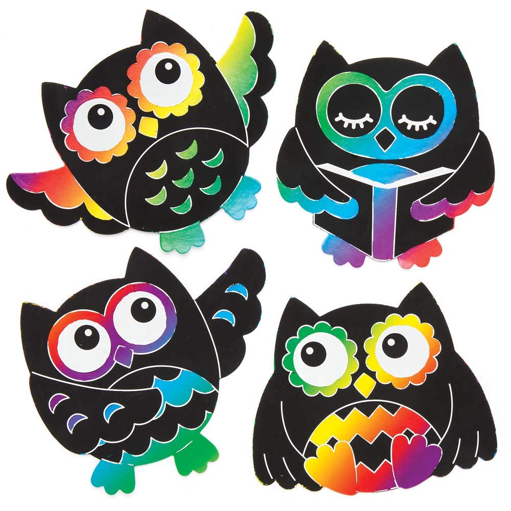 Owl Scratch Art Magnets (Pack of 10)