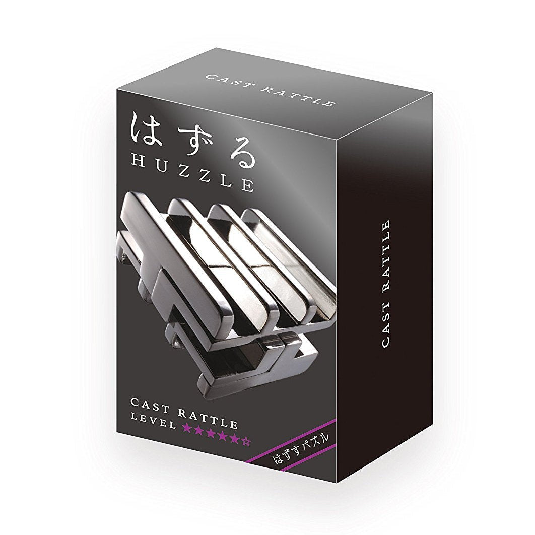 A product box for 'Cast Battle Huzzle' featuring a black and dark gray design with a 3D rendering of a metallic puzzle-like object on the front, set against a plain white background.
