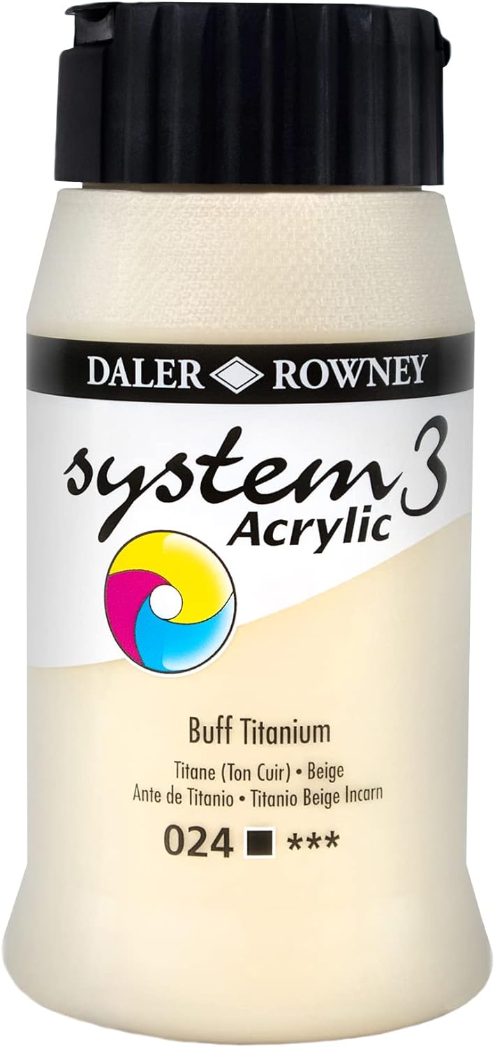 Daler Rowney System3 Buff Titanium 500ml Acrylic Paint Tube