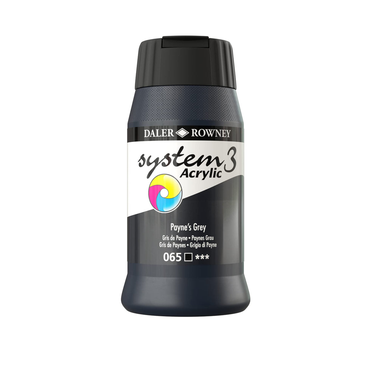 SYSTEM3 500ml Acrylic Paint - Paynes Grey