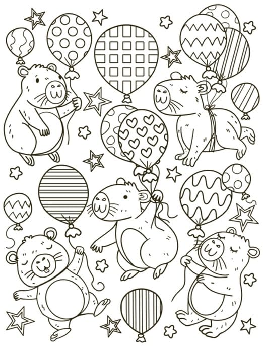 Capybara Cuties Cosy Colouring Book
