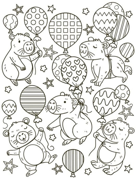 Capybara Cuties Cosy Colouring Book