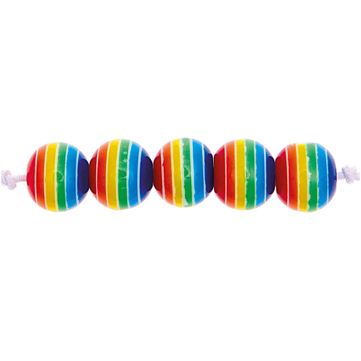 Rainbow Beads Round Ø 8mm (48 Pack)