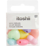 Heart Shape Beads - Pastel (10 Pack)
