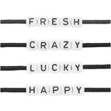 Rico Design Cube Bead Set White - Fresh/Crazy/Lucky/Happy