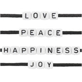 Cube Bead Set White - Love/Peace/Happiness/Joy