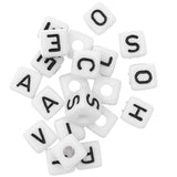 Cube Bead Set White - Love/Peace/Happiness/Joy