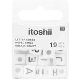 Cube Bead Set White - Hope/Smile/Dream/Enjoy