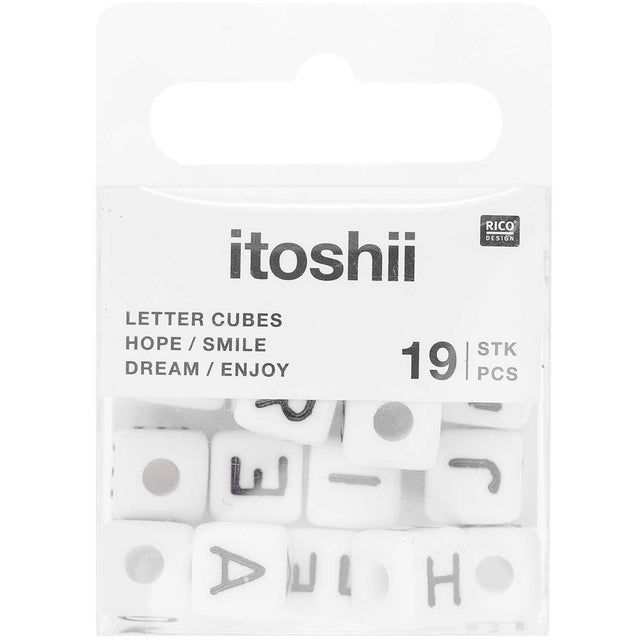 Cube Bead Set White - Hope/Smile/Dream/Enjoy