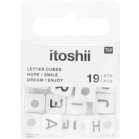 Cube Bead Set White - Hope/Smile/Dream/Enjoy