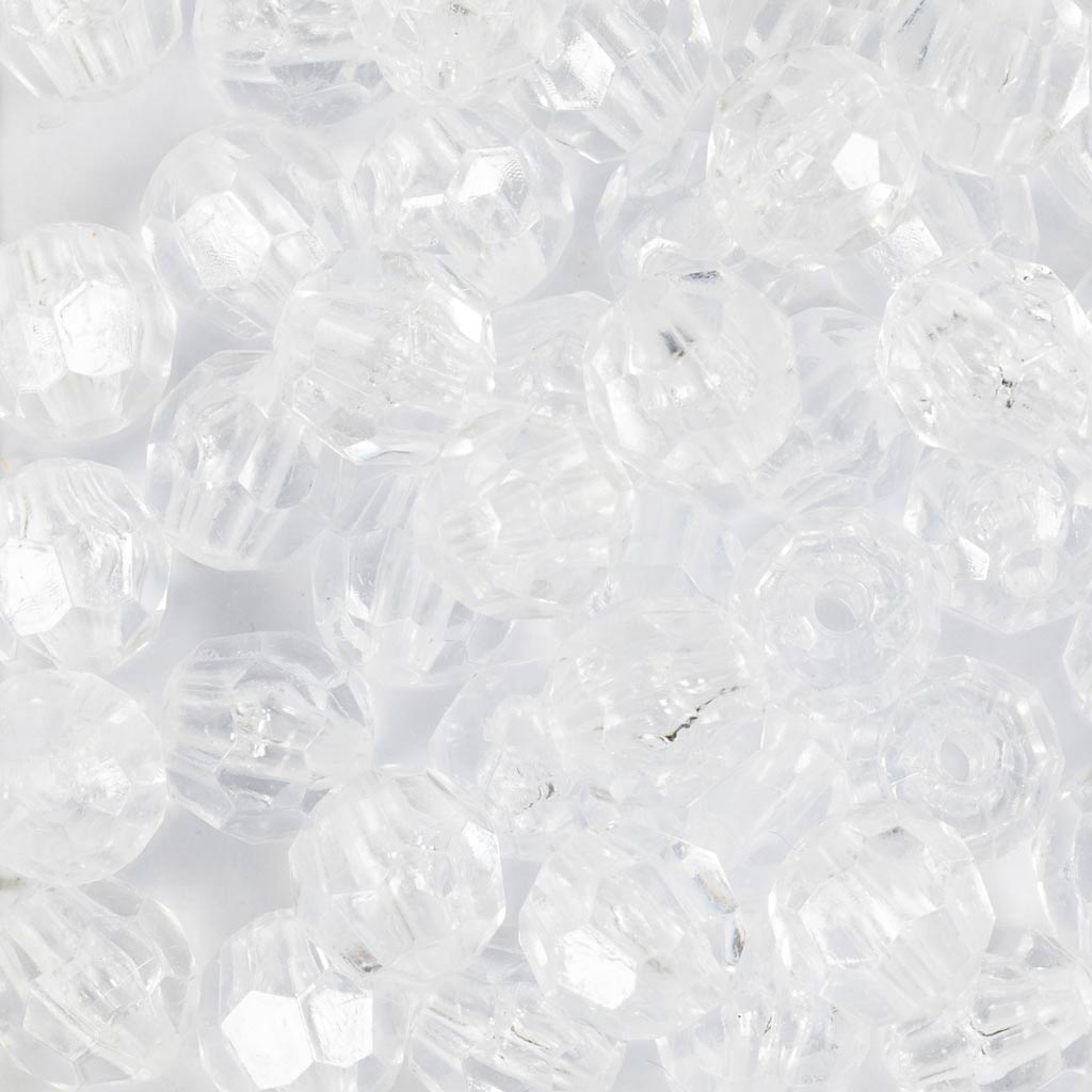 Faceted Beads Diameter.8mm Hole Size 1mm 100g - Clear