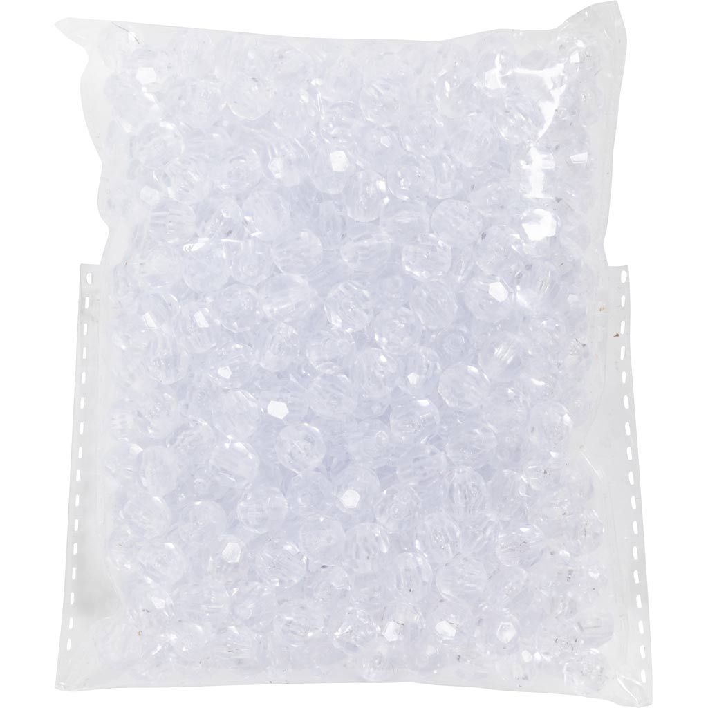 Faceted Beads Diameter.8mm Hole Size 1mm 100g - Clear