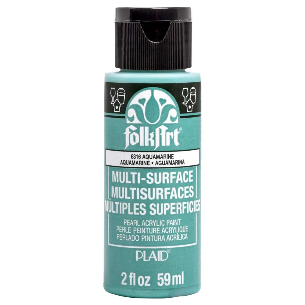 FolkArt Multi-Surface Pearl Acrylic 59ml - Aquamarine