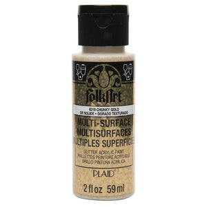 FolkArt Multi-Surface Metallic Acrylic 59ml - Glitter Chunky Gold