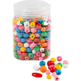 Wooden Beads Dia. 5-28mm hole Size 25-3mm - Assorted Colours 400g