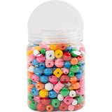 Wooden Beads Dia. 5-28mm hole Size 25-3mm - Assorted Colours 400g