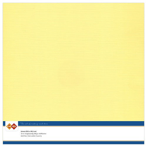 Linen Card 30.5 x 30.5cm - Yellow (10 Pack)