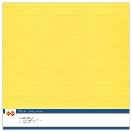 Linen Paper 30.5 x 30.5cm - Bright Yellow (10 Pack)