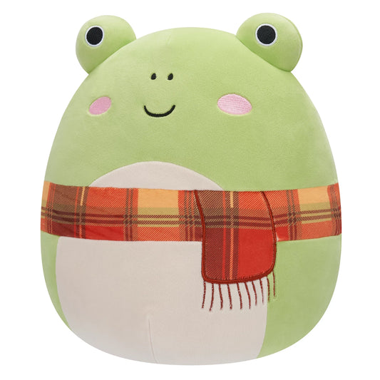 Squishmallow 12 inch Wendy Green Frog with Plaid Scarf