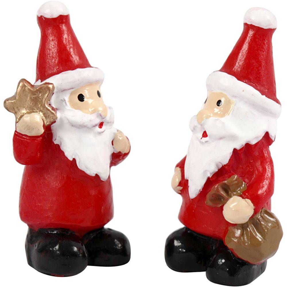 Miniature Father Christmas Figurines (2 Pack)