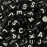 Letter Beads A–Z Dia. 7mm hole Size 12mm - Black 165g