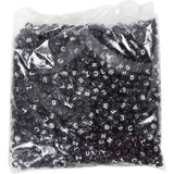 Letter Beads A–Z Dia. 7mm hole Size 12mm - Black 165g