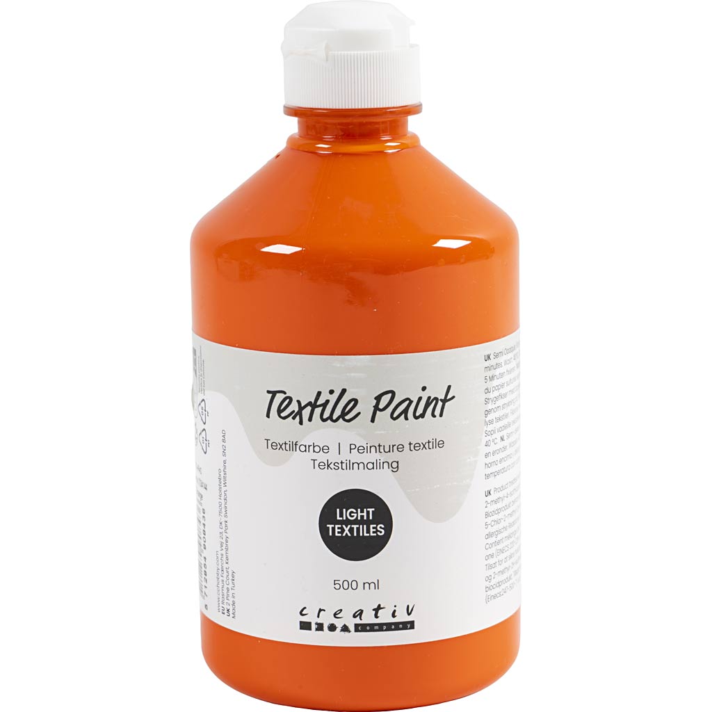Textile Paint Semi Opaque Orange 500ml