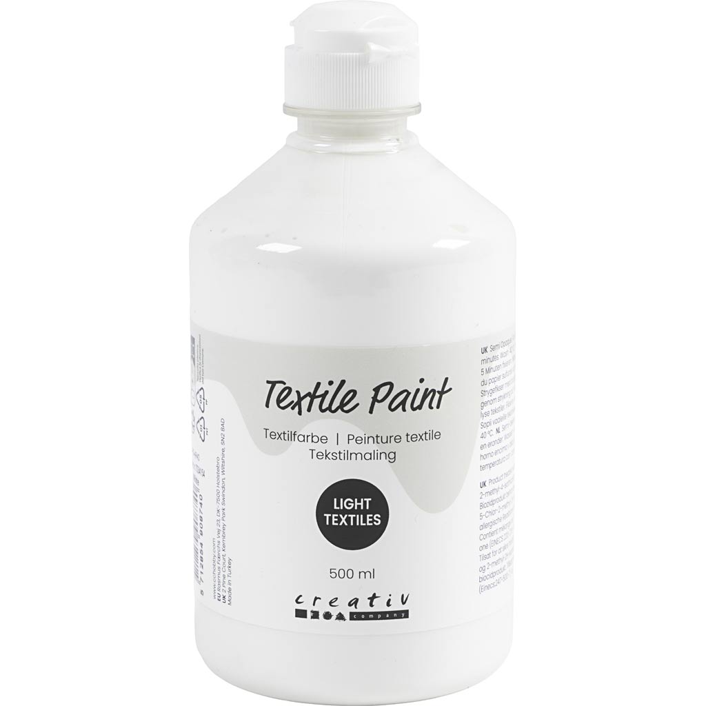 Textile Paint Semi Opaque White 500ml