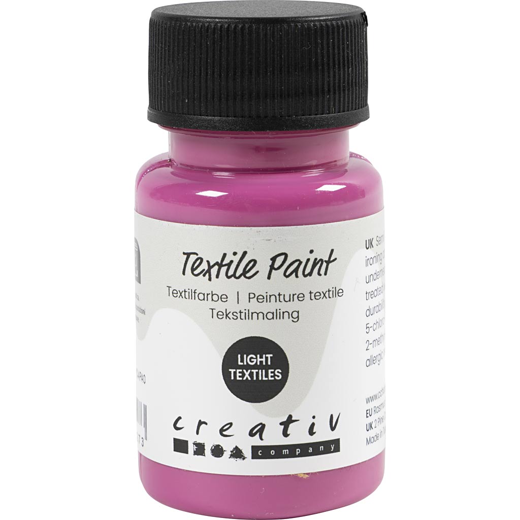 Textile Paint Semi Opaque Pink 50ml