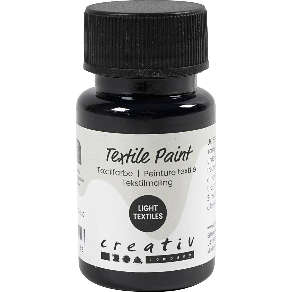 Textile Paint Semi Opaque Black 50ml
