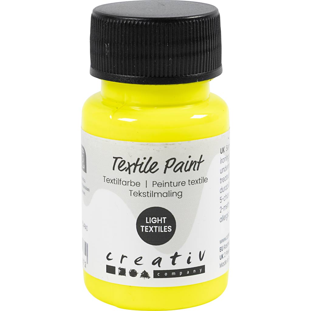 Textile Paint Semi Opaque Neon Yellow 50ml