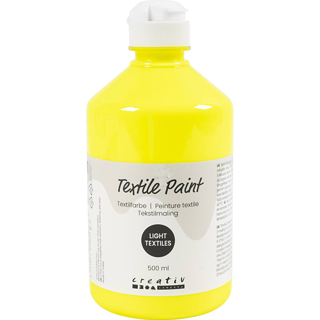 Textile Paint Semi Opaque Neon Yellow 500ml