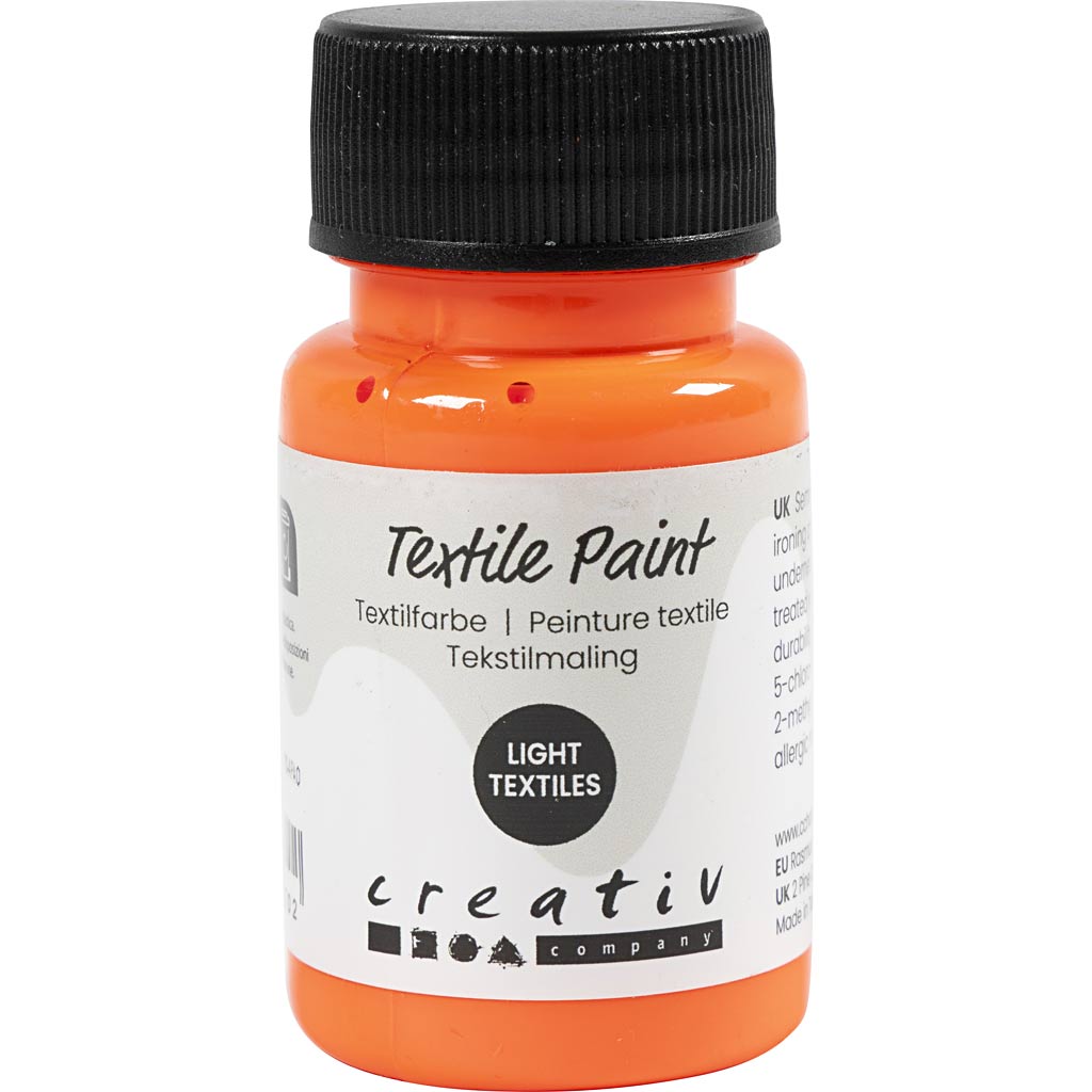 Textile Paint Semi Opaque Neon Orange 50ml