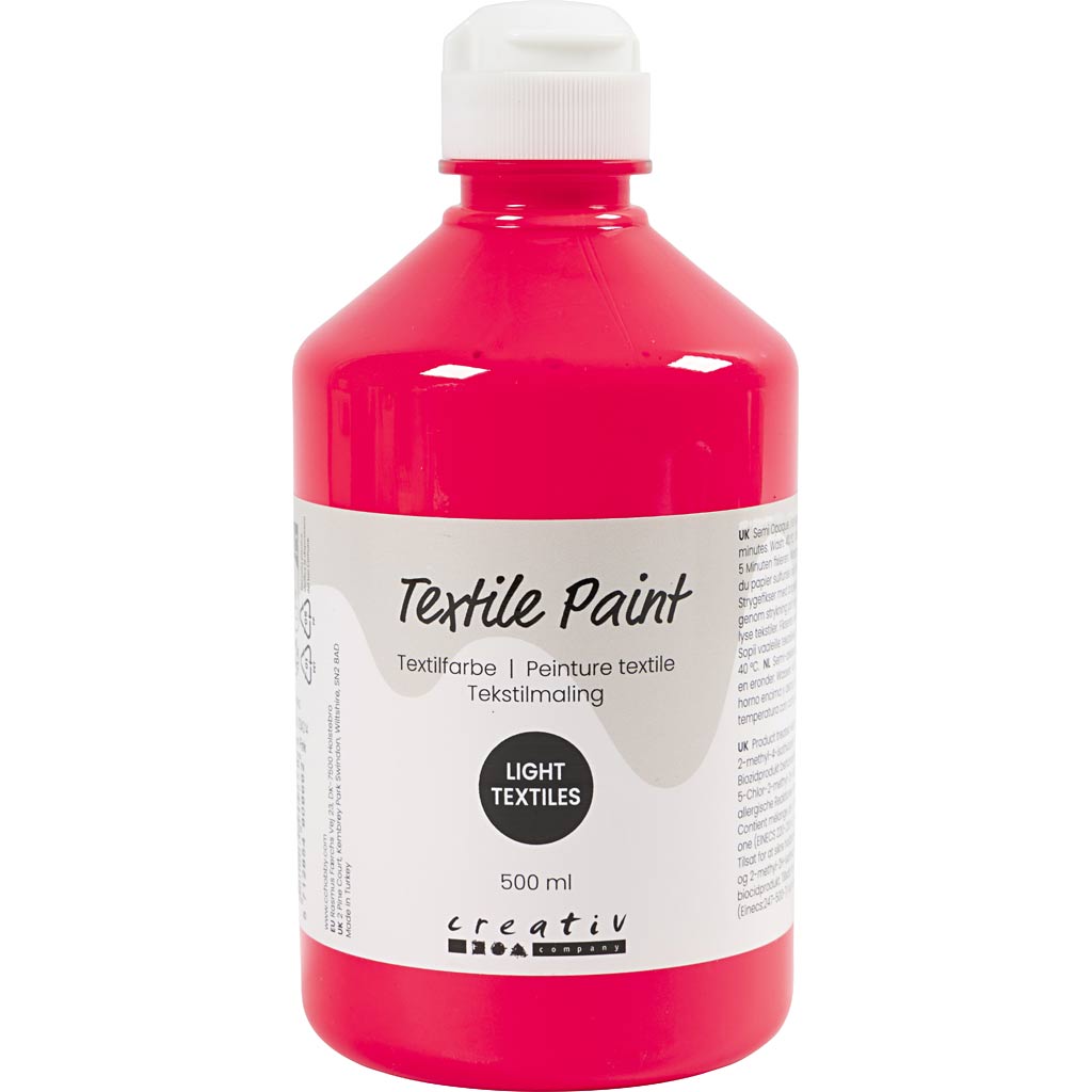 Textile Paint Semi Opaque Neon Pink 500ml