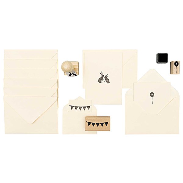 Paper Poetry Wooden Stamp Set Birthday 9 pieces