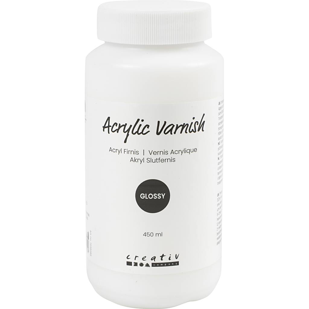 Acrylic Varnish Glossy Transparent - White 450ml