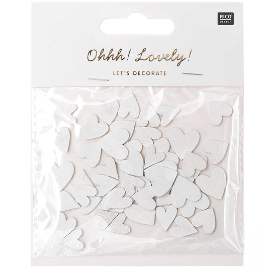 Ohhh! Lovely! Wooden hearts white 48 pieces