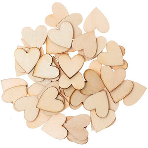 WOODEN HEART LARGE, NATURE 48 PCS