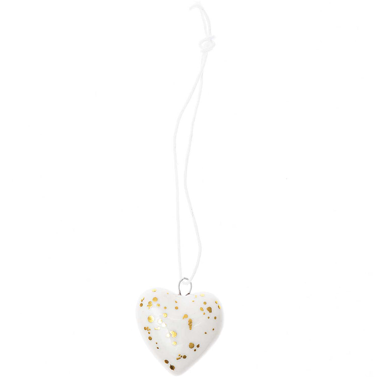 PORCELAIN TAG HEART - WHITE GOLD