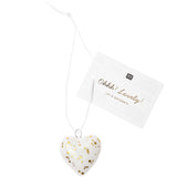 PORCELAIN TAG HEART - WHITE GOLD