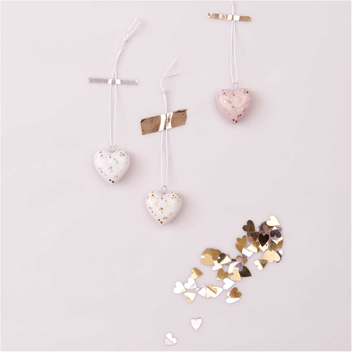 PORCELAIN TAG HEART - WHITE GOLD